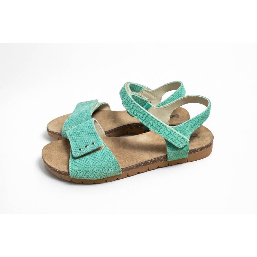 Bopy Seafoam Green‎ Leather Sandals EU 37 Youth 5 Adjustable Comfort Footbed